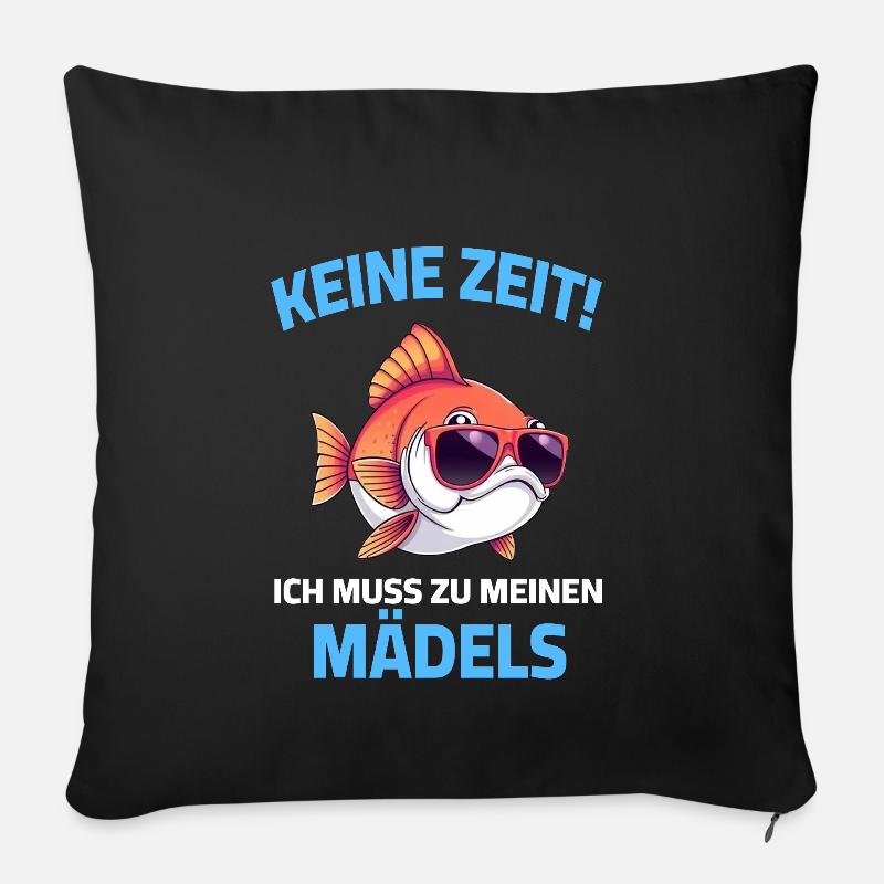 Keine Zeit ich muss zu meinen Mädels Aquarianer - Sofakissenbezug 45 x 45 cm - Schwarz