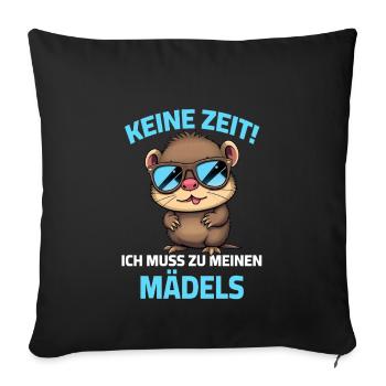 Pas le temps, je dois aller chez mes filles - Loutre - Housse de coussin décorative 45 x 45 cm - noir - Devant
