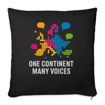 Diversity of voices in Europe Languages - Sofa pillowcase 17,3'' x 17,3'' (45 x 45 cm) - black - Front