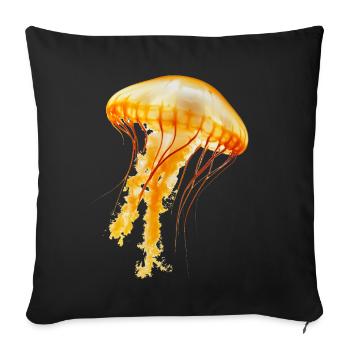 Living jellyfish in the ocean are fascinating animals - Sofa pillowcase 17,3'' x 17,3'' (45 x 45 cm) - black - Front