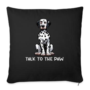Parlez à la patte Gardien dalmatien dalmatien - Housse de coussin décorative 45 x 45 cm - noir - Devant
