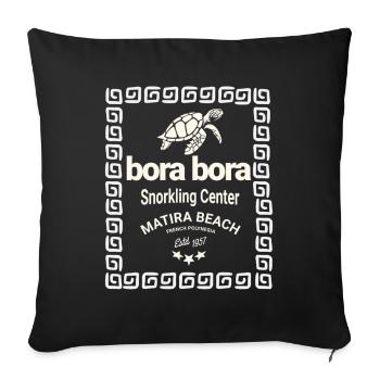 Logo Bora Bora Centre Plongée - Housse de coussin décorative 45 x 45 cm - noir - Devant