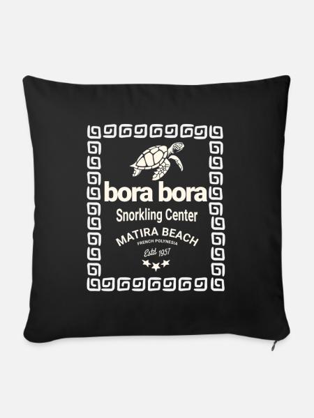 Bora Bora Logo Tauchzentrum - Sofakissenbezug 45 x 45 cm - Schwarz