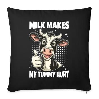 Lactose Intolerant Cow Saying - Sofa pillowcase 17,3'' x 17,3'' (45 x 45 cm) - black - Front