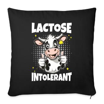 Lactose Intolerant Milk Cow - Sofa pillowcase 17,3'' x 17,3'' (45 x 45 cm) - black - Front