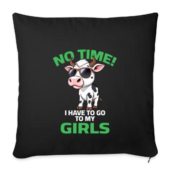 Vache Agriculteur Dictons Ferme Agriculture Bovins - Housse de coussin décorative 45 x 45 cm - noir - Devant
