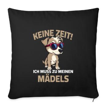 Chien Chien Propriétaire de chien Dictons - Housse de coussin décorative 45 x 45 cm - noir - Devant
