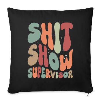 Superviseur de spectacle de merde - Housse de coussin décorative 45 x 45 cm - noir - Devant