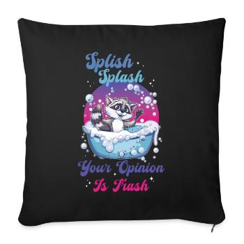 Éclaboussure de raton laveur - Housse de coussin décorative 45 x 45 cm - noir - Devant