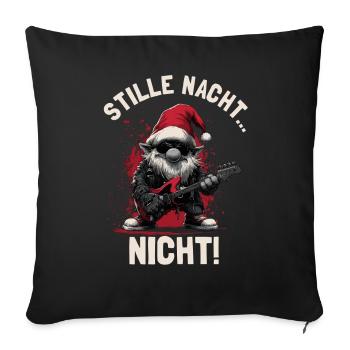 Le Père Noël joue de la guitare - Housse de coussin décorative 45 x 45 cm - noir - Devant