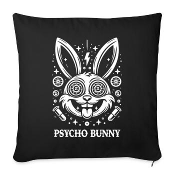 Psycho Bunny Neon Psychedelia - Sofa pillowcase 17,3'' x 17,3'' (45 x 45 cm) - black - Front