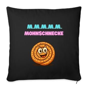 Mohnschnecke Cartoon – Fröhlicher Roll-Charme - Sofakissenbezug 45 x 45 cm - Schwarz - Vorne