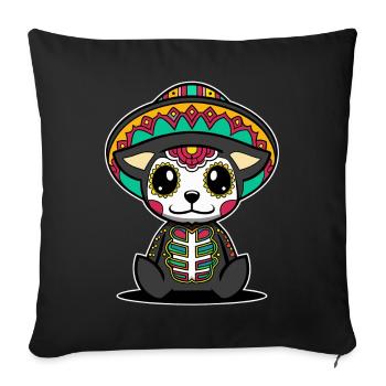 Hund dia de muertos kawaii mexikanischer Schädel - Sofakissenbezug 45 x 45 cm - Schwarz - Vorne