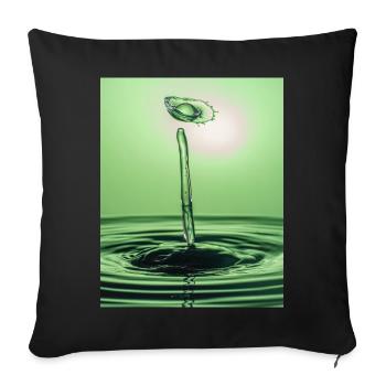 Green Liquid Abstract - Sofa pillowcase 17,3'' x 17,3'' (45 x 45 cm) - black - Front