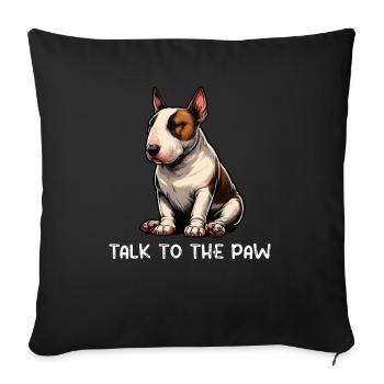 Talk to the Paw Miniatur Bullterrier Bully Bullys  - Sofakissenbezug 45 x 45 cm - Schwarz - Vorne