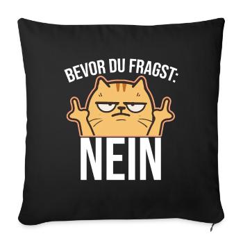 Middle Finger Cat - Sofa pillowcase 17,3'' x 17,3'' (45 x 45 cm) - black - Front