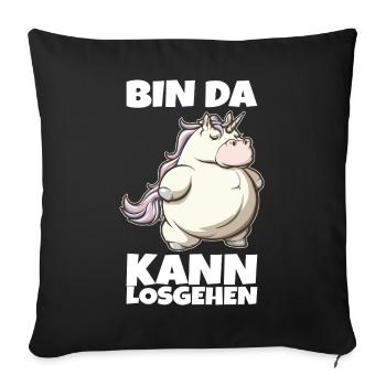 Unicorn chubby I'm ready to go - Sofa pillowcase 17,3'' x 17,3'' (45 x 45 cm) - black - Front