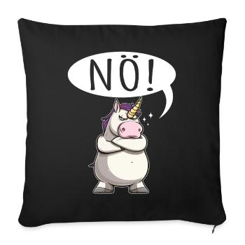 Einhorn Nö pummelig - Sofakissenbezug 45 x 45 cm - Schwarz - Vorne
