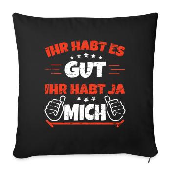 Humour Spruch Tu l’as vraiment bien Tu m’as - Housse de coussin décorative 45 x 45 cm - noir - Devant