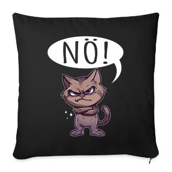 non facile non non chat chat drôle de dicton - Housse de coussin décorative 45 x 45 cm - noir - Devant