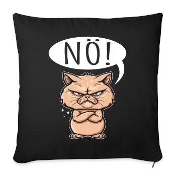 Something like nope - cat says no - Sofa pillowcase 17,3'' x 17,3'' (45 x 45 cm) - black - Front