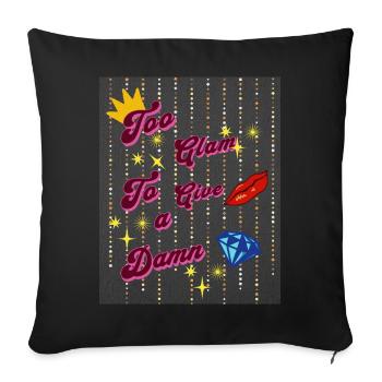Trop glamour pour donner un sacré design esthétique scintillant - Housse de coussin décorative 45 x 45 cm - noir - Devant