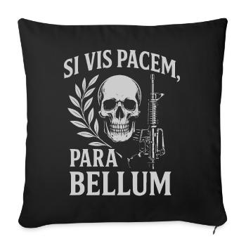Citation latine sur la préparation à la guerre - Housse de coussin décorative 45 x 45 cm - noir - Devant