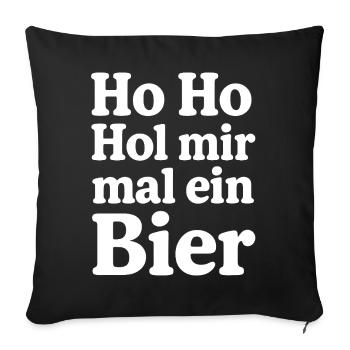 Ho Ho Offrez-moi une bière de Noël - Housse de coussin décorative 45 x 45 cm - noir - Devant