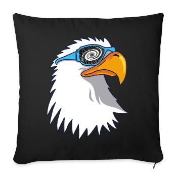Eagle and Galactic Goggles - Sofa pillowcase 17,3'' x 17,3'' (45 x 45 cm) - black - Front