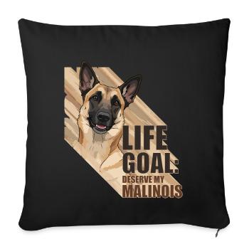 Belgian Malinois Dog Lover Design - Sofa pillowcase 17,3'' x 17,3'' (45 x 45 cm) - black - Front