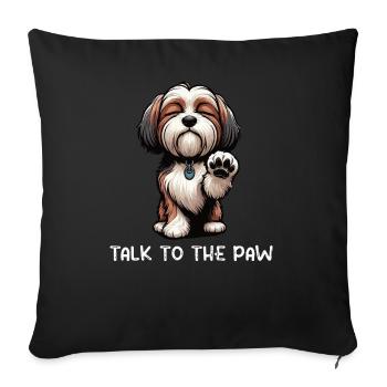 Parlez au Paw Havaneser Havaneserbesitzer - Housse de coussin décorative 45 x 45 cm - noir - Devant