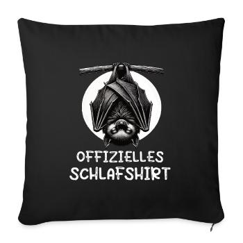 Official Sleeping Shirt Bat Bats - Sofa pillowcase 17,3'' x 17,3'' (45 x 45 cm) - black - Front