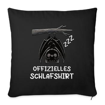 Official Sleeping Shirt Bat Bats - Sofa pillowcase 17,3'' x 17,3'' (45 x 45 cm) - black - Front