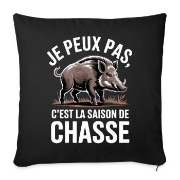 I can't, it's hunting season - Sofa pillowcase 17,3'' x 17,3'' (45 x 45 cm) - black - Front