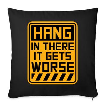 Tiens bon, ça empire. Drôle de plaisir. Dire - Housse de coussin décorative 45 x 45 cm - noir - Devant