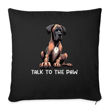 Parle au Paw Great Dane - Housse de coussin décorative 45 x 45 cm - noir - Devant