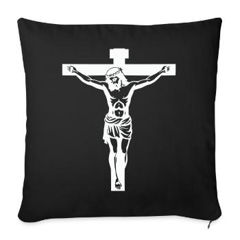 Croix de Jésus - Housse de coussin décorative 45 x 45 cm - noir - Devant