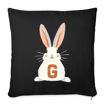 G Letter - Bunny - Personalizable - Sofa pillowcase 17,3'' x 17,3'' (45 x 45 cm) - black - Front