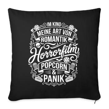 Romance Horror Movie Popcorn Style - Sofa pillowcase 17,3'' x 17,3'' (45 x 45 cm) - black - Front