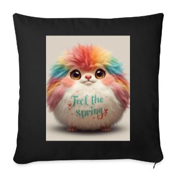 Feel the Spring Plush Critter - Sofa pillowcase 17,3'' x 17,3'' (45 x 45 cm) - black - Front