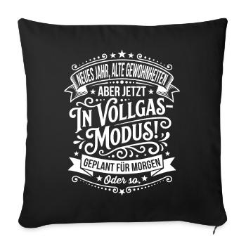 Full throttle mode planned for tomorrow - Sofa pillowcase 17,3'' x 17,3'' (45 x 45 cm) - black - Front
