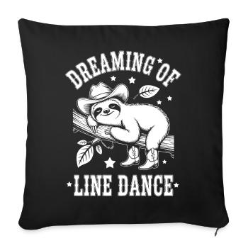 Sloth Dreaming of Line Dance - Sofa pillowcase 17,3'' x 17,3'' (45 x 45 cm) - black - Front