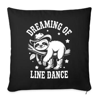 Sloth LineDance Cowboy - Sofa pillowcase 17,3'' x 17,3'' (45 x 45 cm) - black - Front