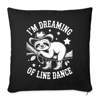 Rêve de la danse en ligne paresseuse - Housse de coussin décorative 45 x 45 cm - noir - Devant