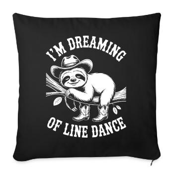 Le paresseux dans le rêve de danse en ligne - Housse de coussin décorative 45 x 45 cm - noir - Devant