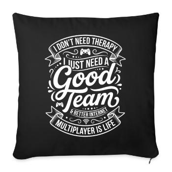 Bonne équipe : Amour multijoueur - Housse de coussin décorative 45 x 45 cm - noir - Devant