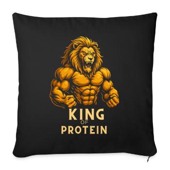 King of protein - Sofa pillowcase 17,3'' x 17,3'' (45 x 45 cm) - black - Front