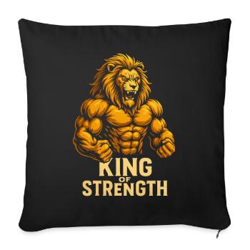 Motif du Lion du Roi de la Force - Housse de coussin décorative 45 x 45 cm - noir - Devant