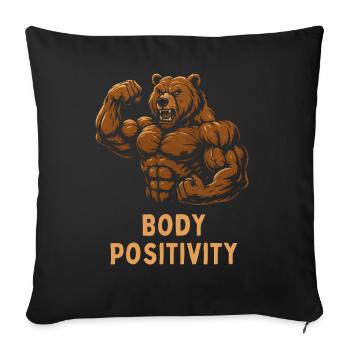 Strong Bear Body Positivity - Sofa pillowcase 17,3'' x 17,3'' (45 x 45 cm) - black - Front