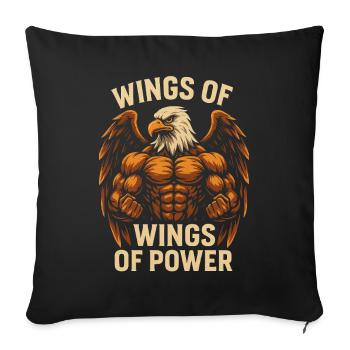 Pouvoir d’aigle : Ailes de puissance - Housse de coussin décorative 45 x 45 cm - noir - Devant